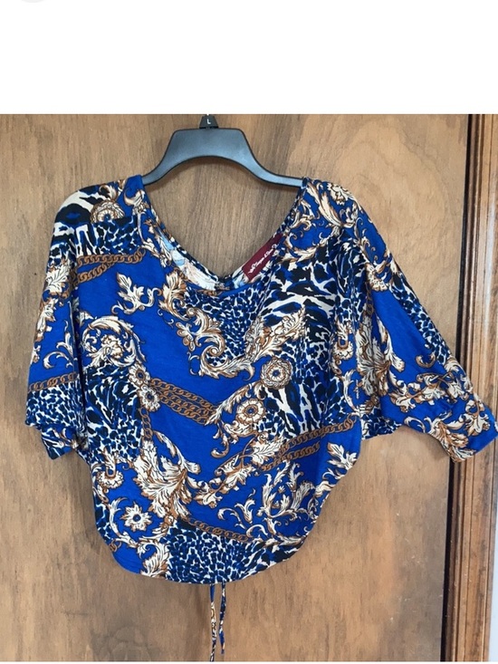 Tops - Floral print top boho w stretch adjustable length w/ cinch casual M jrs